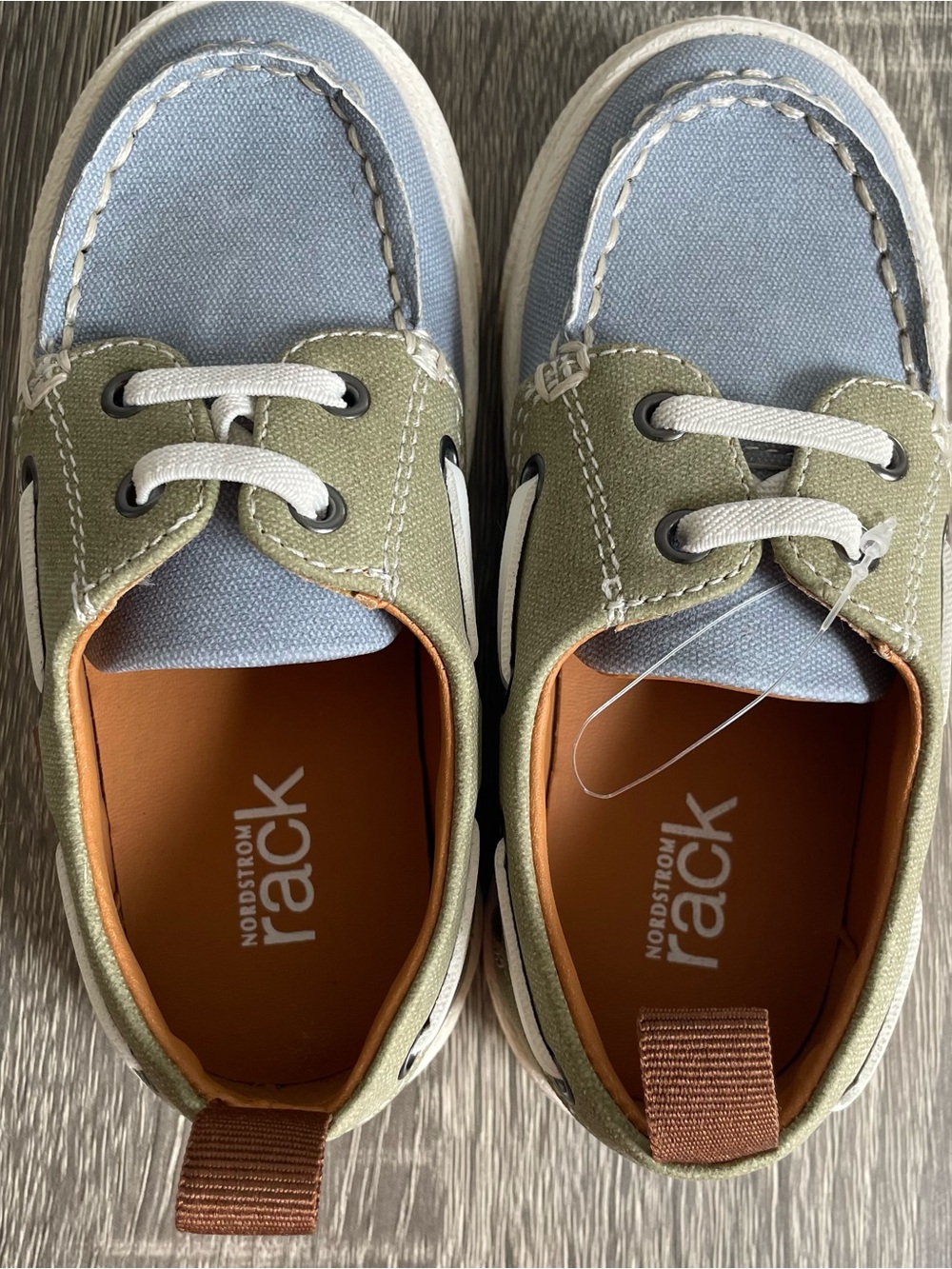 New Adorable Nordstrom Rack Kids Two-Tone Canvas Sneakers - Light Blue & Olive
